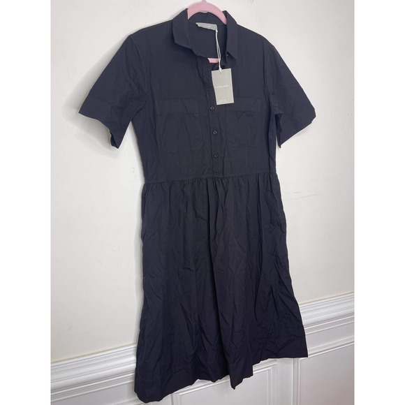 Everlane The Parklet Shirtdress in Black Size 6 Short Sleeve Casual Party Gothic - Picture 6 of 6